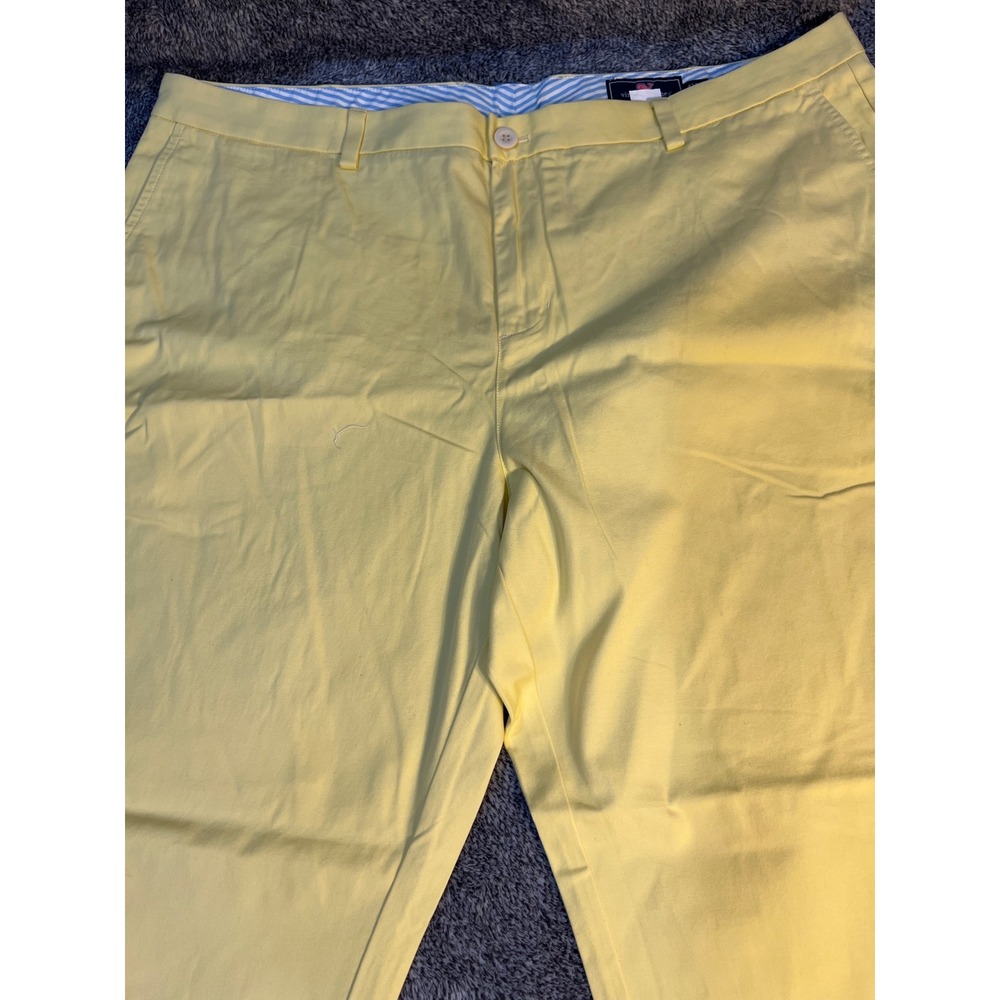 Vineyard Vines Mens 42x30 Yellow Breaker Pants Cotton Chino Straight Leg Golf
